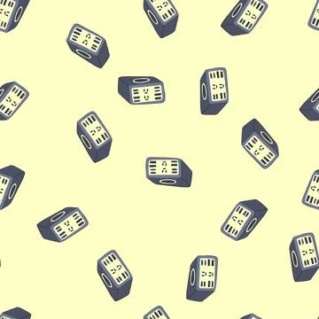 Seamless pattern technology multi device charging station cartoon vector 스톡 일러스트