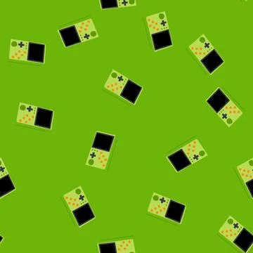 Seamless pattern technology portable gaming device cartoon vector Stock Illustration