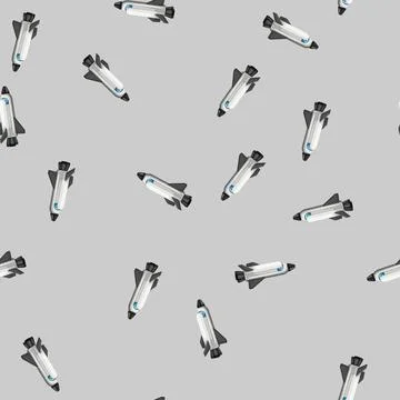 Seamless pattern technology rocket toy cartoon vector Stock Illustration
