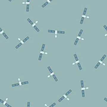 Seamless pattern technology satellite cartoon vector Illustrazione stock