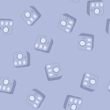 Seamless pattern technology smart home hub cartoon vector Stock Illustration