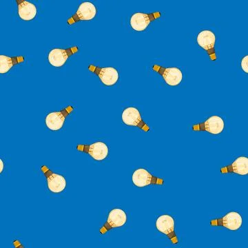 Seamless pattern technology smart light bulb cartoon vector Stockillustratie