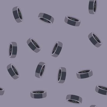 Seamless pattern technology smart ring cartoon vector Illustrazione stock