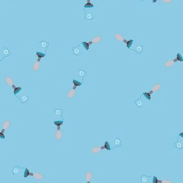 Seamless pattern technology smart spoon cartoon vector Stock Illustration