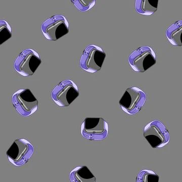 Seamless pattern technology smart watch cartoon vector Stock Illustration