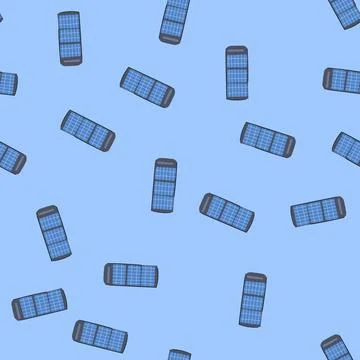 Seamless pattern technology solar panels cartoon vector Illustrazione stock