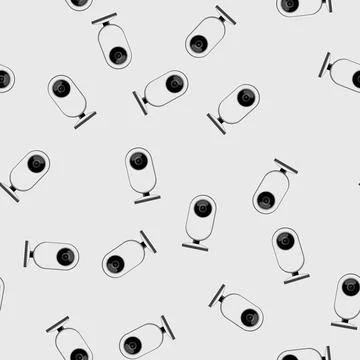 Seamless pattern technology table web camera cartoon vector Stock Illustration
