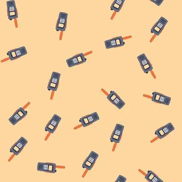 Seamless pattern technology walkie talkie cartoon vector 스톡 일러스트