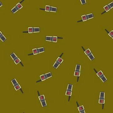 Seamless pattern technology walkie talkie cartoon vector Illustrazione stock