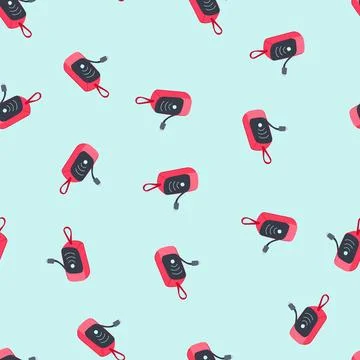 Seamless pattern technology wireless laptop charger cartoon vector Stock Illustration
