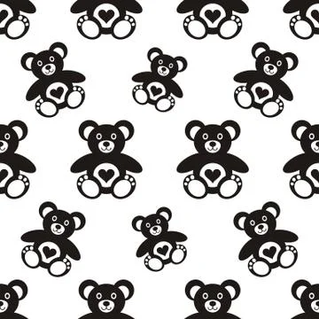 Seamless pattern with teddy bears Illustrazione stock