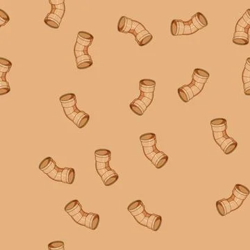 Seamless pattern tee pipe elbow cartoon vector Stock Illustration