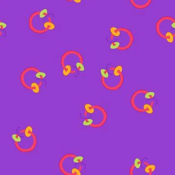 Seamless pattern teething baby rattle cartoon vector Stock Illustration