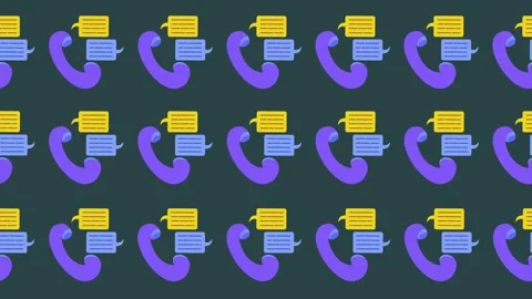 Seamless pattern of telephone, call, and chat communication icons background Stock Footage 321665889