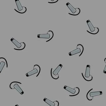 Seamless pattern telephone headset audio cartoon vector Stock Illustration