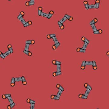 Seamless pattern telescope binoculars cartoon vector Stock Illustration