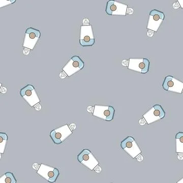 Seamless pattern temperature bottle warmer cartoon vector Illustrazione stock