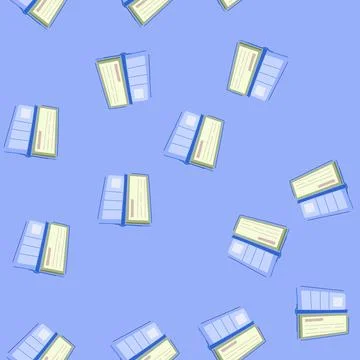 Seamless pattern template checkbook cartoon vector Illustrazione stock
