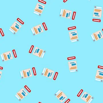 Seamless pattern template cruise ship ticket cartoon vector Stock-Illustration