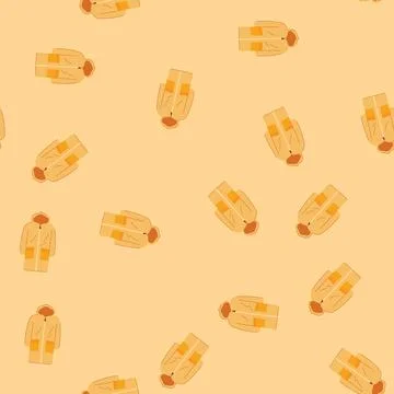 Seamless pattern template rain jacket cartoon vector Stock Illustration