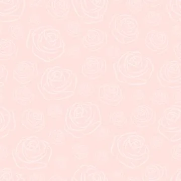 Seamless pattern ,template. White roses on a powdery background .Vector illus Stock Illustration