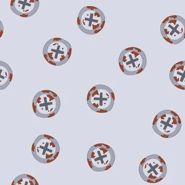 Seamless pattern temporary rusty screw head cartoon vector Stock Illustration