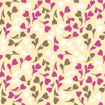 Seamless pattern with tender flowers. Vector template. Stock Illustration