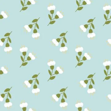 Seamless pattern with tender hand-drawn flawers. Stock Illustration