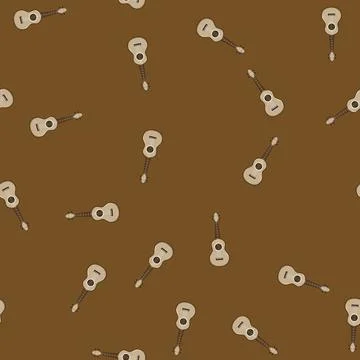 Seamless pattern tenor ukulele cartoon vector 스톡 일러스트