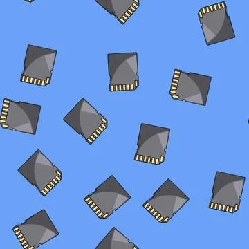 Seamless pattern terabyte sd card cartoon vector 스톡 일러스트