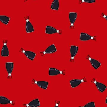 Seamless pattern teriyaki soy sauce cartoon vector Stock Illustration