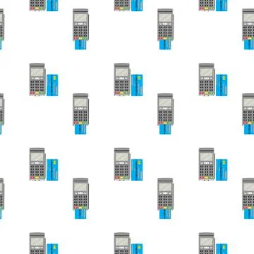 Seamless pattern terminal for payment and card Stock Illustration