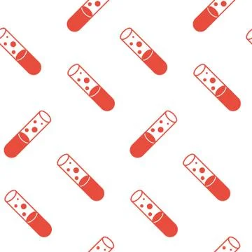 Seamless pattern with a test tube and bubbles. The topic of science and medic Stock Illustration