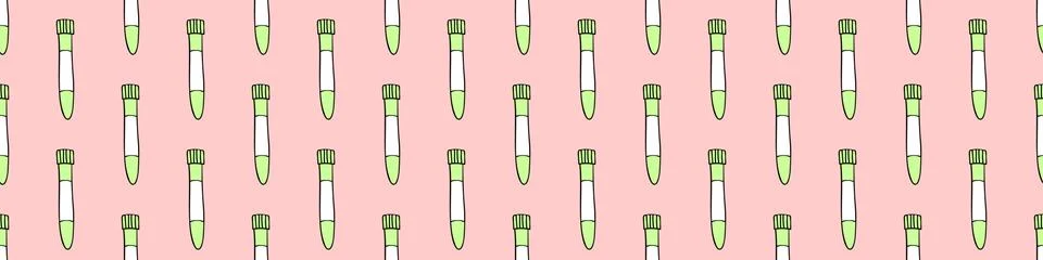 Seamless pattern with test tubes. Hand drawn outline doodle vector texture is Illustrazione stock