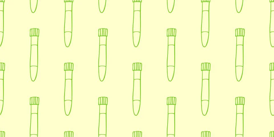 Seamless pattern with test tubes. Hand drawn outline doodle vector texture is 스톡 일러스트