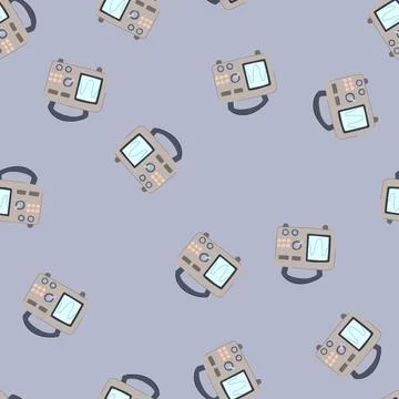 Seamless pattern testing oscillograph cartoon vector Stock Illustration