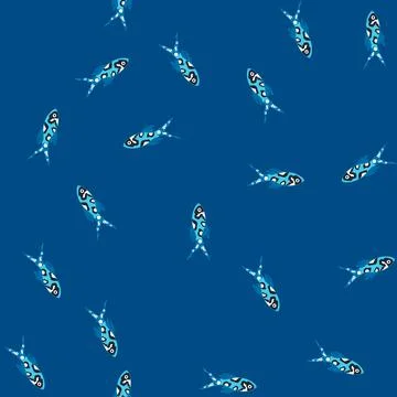 Seamless pattern tetra decorative fish cartoon vector Stock Illustration