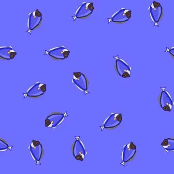 Seamless pattern tetra exotic fish cartoon vector Ilustração Stock