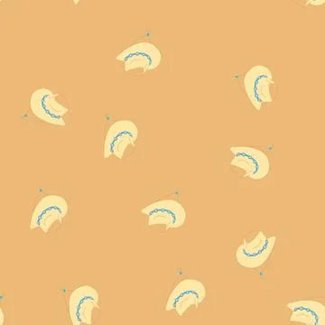 Seamless pattern texas cowboy hat cartoon vector Stock Illustration