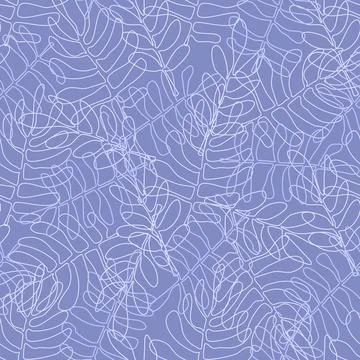 Seamless pattern for textile and wallpapers with naive hand drawn doodle leaves Stock Illustration