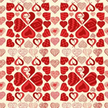 Seamless pattern texture 9 in the style of Doodle, in the form of a variety o Stock Illustration