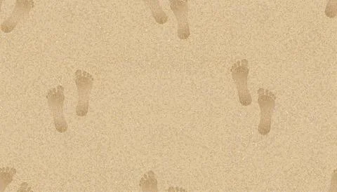 Seamless pattern Texture background Footprints of human feet on the Sand Beac Stock Illustration