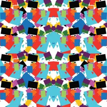 Seamless pattern texture background with geometric shapes, colored and rotate 스톡 일러스트