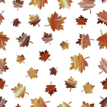 Seamless pattern texture of color yellow and orange and brown carved maple le Stock Illustration