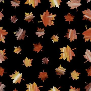 Seamless pattern texture of color yellow and orange and brown carved maple le 스톡 일러스트