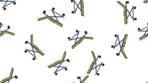 Seamless pattern texture of endless recurring medical beds with wheels, gurne Illustrazione stock