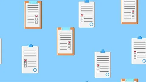 Seamless pattern texture of endless repeating paper sheets of paper contracts Stock Illustration