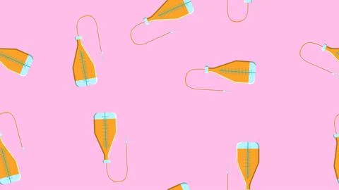 Seamless pattern texture of endless repeating medical yellow droppers with a  Stock Illustration