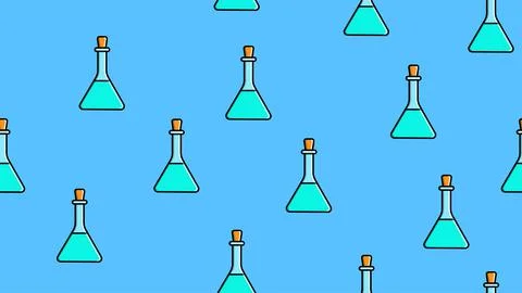 Seamless pattern texture of endless repeating triangular blue medical chemica Stock Illustration