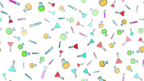 Seamless pattern texture of endless repeating multi-colored medical chemical  Stock Illustration